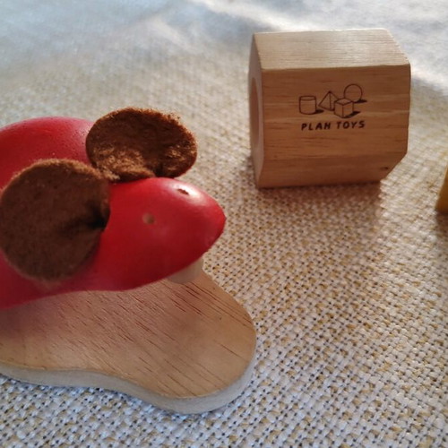Plan toys wooden castanet and 2 kaleidoscopes like new