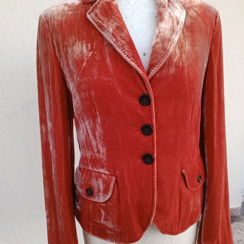 Velvet vintage jacket new, orange, Orwell, size S-M