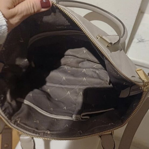 Vince Camuto bag gray leather crossbody and handheld like new