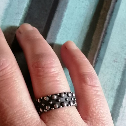 925 silver wedding ring for men or women in rock style no 61 (US 9 3/4)