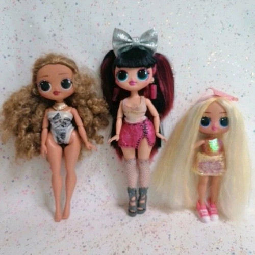 Lol Omg Surprise dolls used, set of 3 with flaws