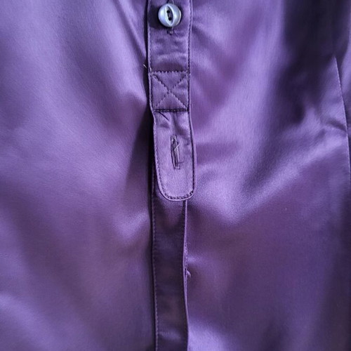 Purple satin shirt H&M with short balloon sleeves like new, size M