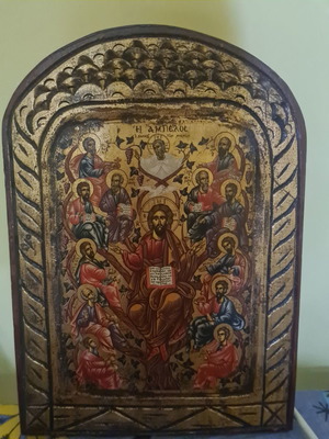 Η Αμπελος παλαιά σκαλιστή εικόνα μεταχειρισμένη 35×27