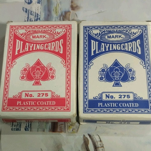 Mark double playing cards used, vintage