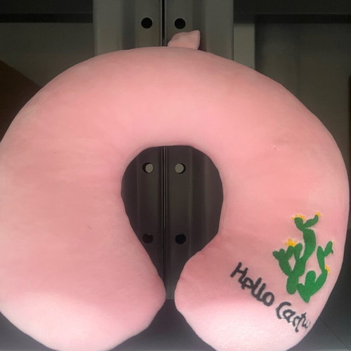 Pink U-Shaped Travel Pillow Winning Star new with cactus embroidery
