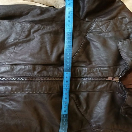 Women's leather jacket used, brown, size M