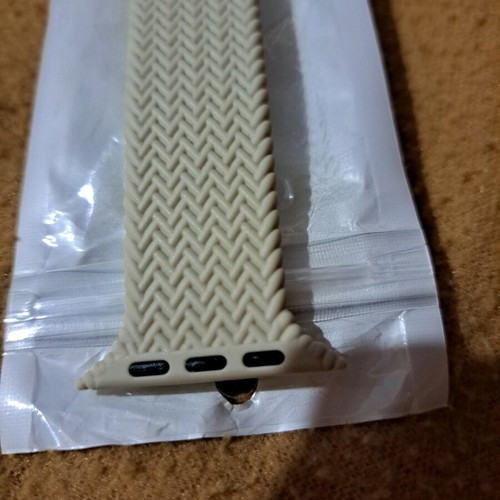 Elastic rubber braided-style beige band Braided Solo Loop for Apple Watch new