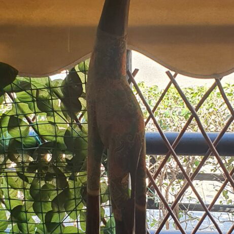 Wooden giraffe sculpture like new, height 1.02 m