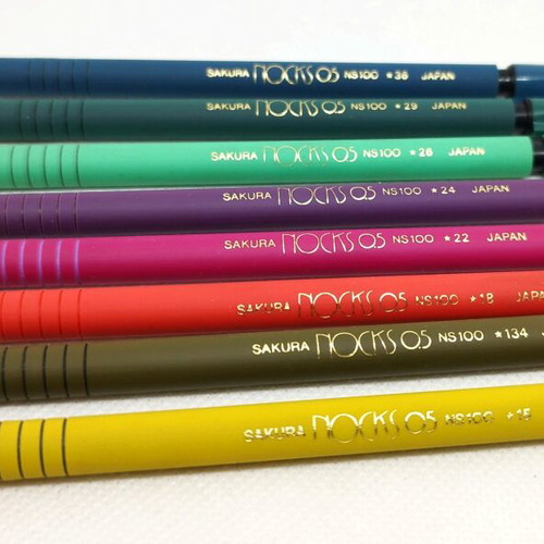 Sakura Nocks mechanical pencils new, complete set of 8, 1980