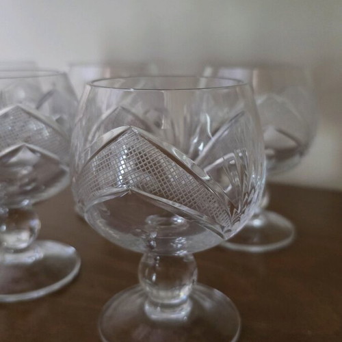 Crystal glasses for cognac like new, set of 6