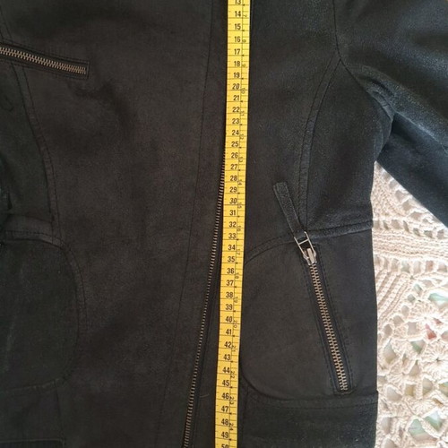 Leather bomber used, Zara, black, size S