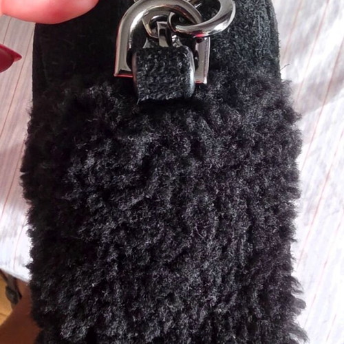 Ugg black crossbody bag with sheepskin trim