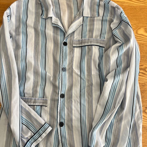 Striped Pyjama Shirt size 54 vintage like new, white and blue