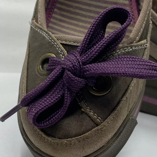 Nanette Lepore for Keds wedge platform shoes used, size US8 EU38.5, gray with purple