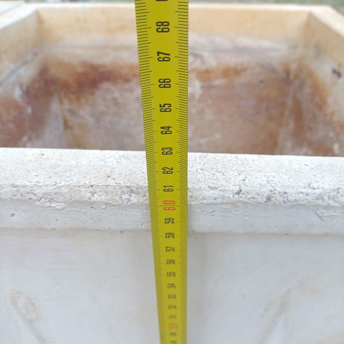 Large garden pots used, set of 6, cement with feet