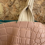 Abbacino Tote Bag used, beige and pink with extra shoulder strap