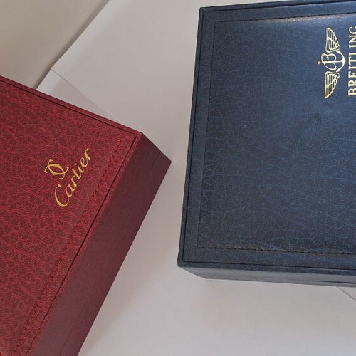 Watch boxes used, set of two with wooden interior