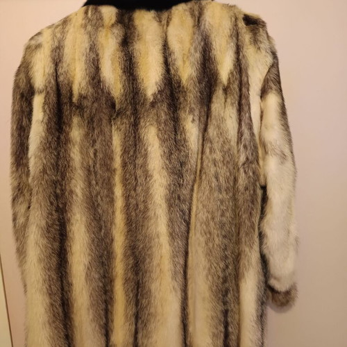 Vintage mink fur like new, beige-cream with black details