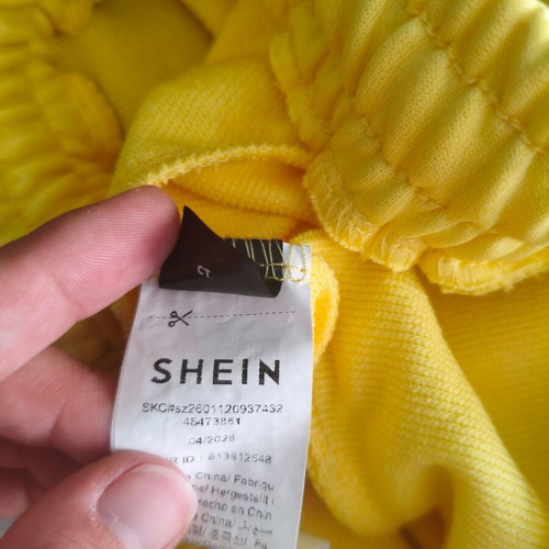Shein Wide Leg Pants Medium lemon embroidery like new
