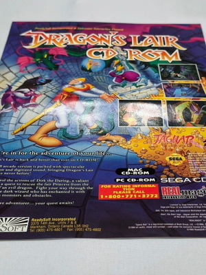 Dragons Lair Poster A4 used in excellent condition