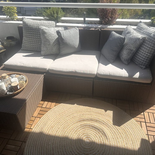 Ikea garden sofa with table and cushions like new