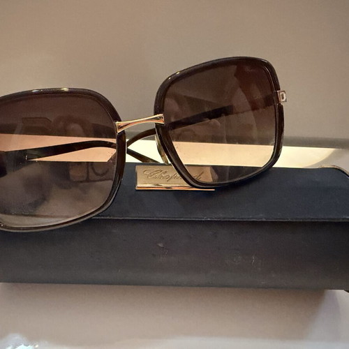 Chopard sunglasses with Swarovski crystals, like new, brown gradient lenses