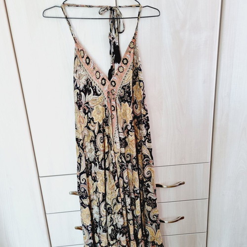 Thalassa long silk dress new one size multicolor gold tones