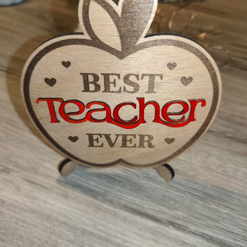 Wooden handmade decorative stand Best Teacher Ever new