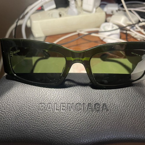 Balenciaga BB0328S green recycled acetate sunglasses new