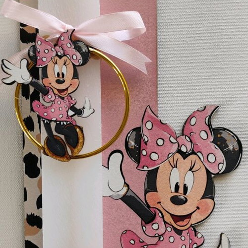 Minnie Mouse candle new with backing