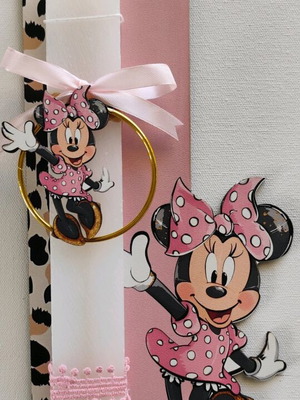 Minnie Mouse candle new with backing