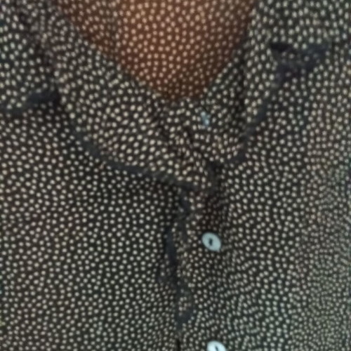 Transparent shirt with ruffles used, Urban, black polka dots, silk