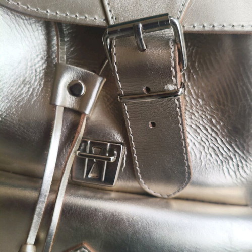 Handmade gold leather backpack new from Greek workshop