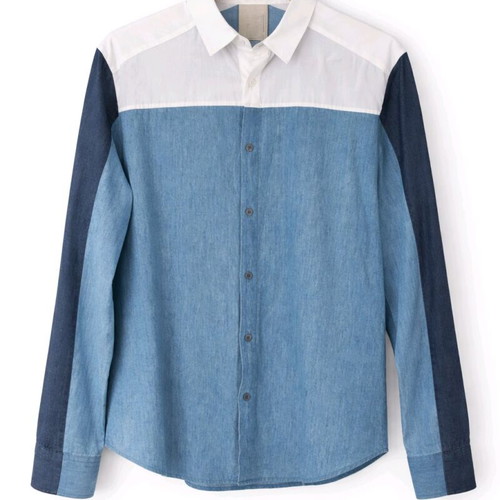 Wooyoungmi Fashion Denim/Poplin Shirt Like New, Slim Fit, Size S