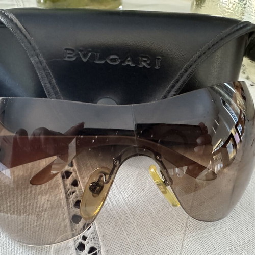 Bulgari 6009 shield sunglasses, brown gradient
