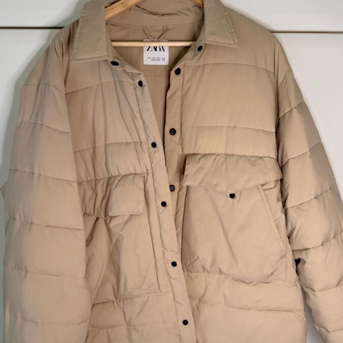 Zara XL beige men's jacket used, quilted light spring jacket