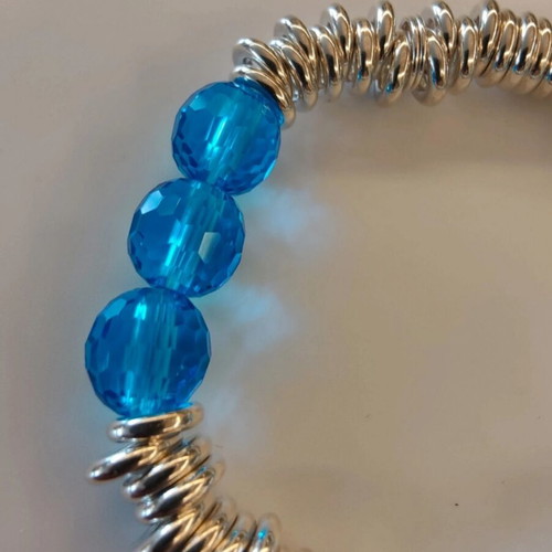 Links of London Sweetie Bracelet with Blue Crystals, Sterling Silver