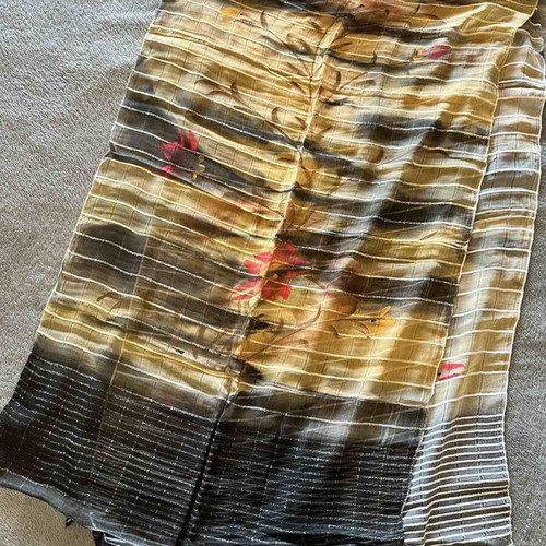 Scarf Esarpa women's hand-painted with flowers