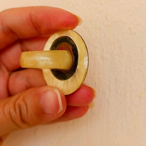 Handmade colorful beige resin ring