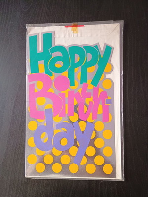 Κάρτα ευχετήρια Happy Birthday, μεγάλη, με φάκελλο