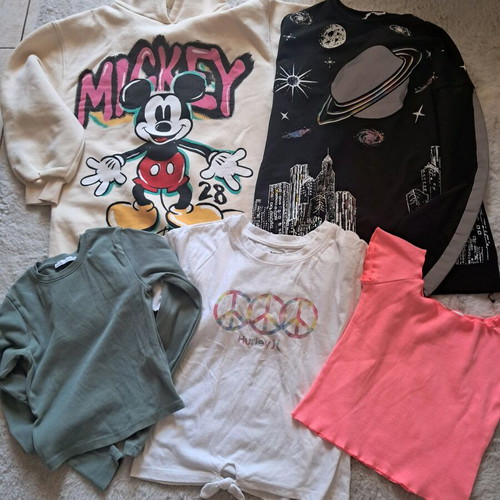 Zara, Ebita, Hurley clothes used, pack of 5 for girl aged 10-12