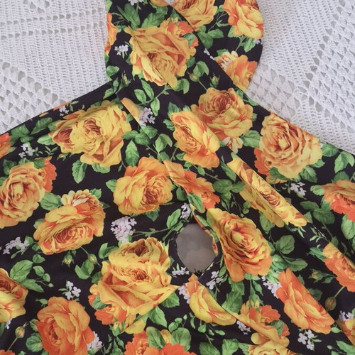 Zara bodysuit like new with yellow flowers on black background