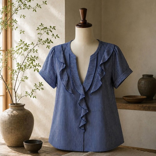 Short-sleeve striped blue white t-shirt H&M