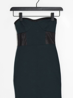 Bershka dark green teal tight mini dress, size S