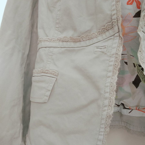 Oui summer jacket medium beige with floral lining like new