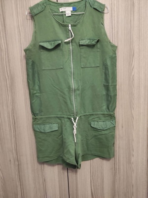Adidas women's sleeveless jumpsuit, olive green
