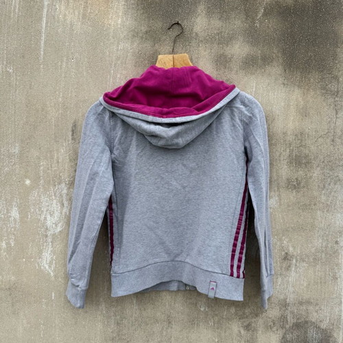 Adidas jacket used, gray and pink, size S-M