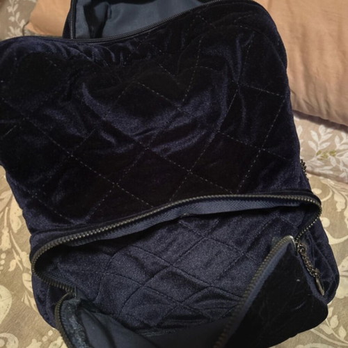 Bagpack velvet dark blue, like new