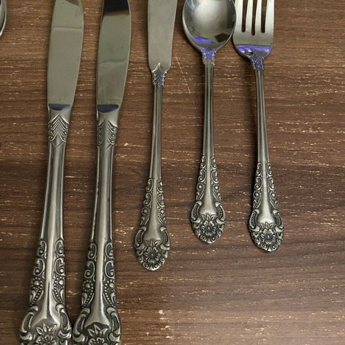 Vintage cutlery set made of stainless steel like new