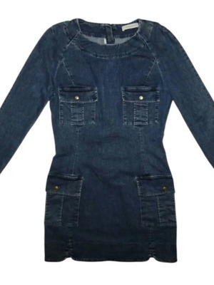 Pierre Balmain long sleeve denim dress new, size 42 IT, blue